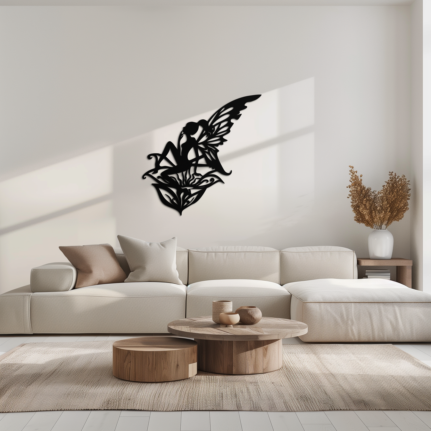 Flower Fairy Silhouette Metal Wall Art – Whimsical Fantasy Decor for Girls' Rooms- KAF590 - Tampa Home & Garden Store