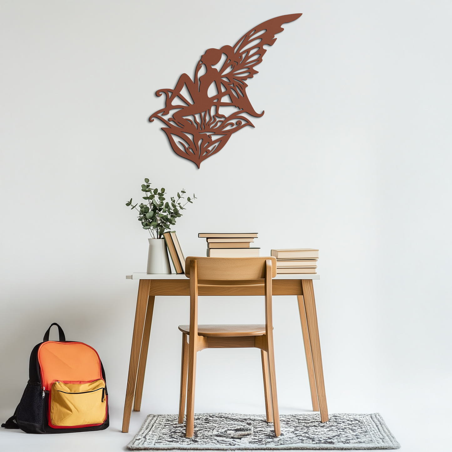 Flower Fairy Silhouette Metal Wall Art – Whimsical Fantasy Decor for Girls' Rooms- KAF590 - Tampa Home & Garden Store