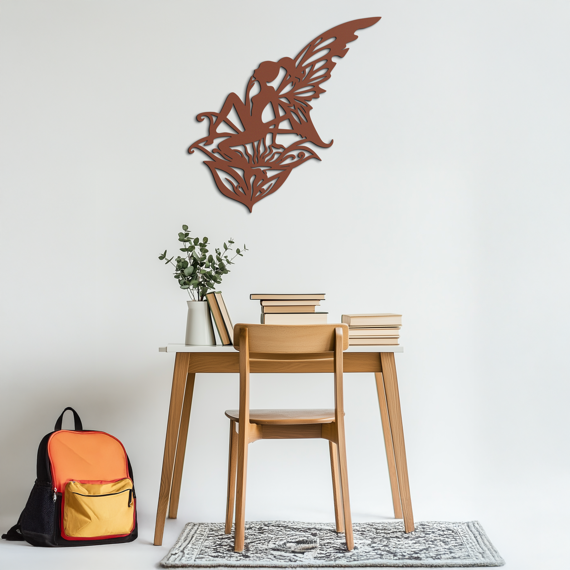 Flower Fairy Silhouette Metal Wall Art – Whimsical Fantasy Decor for Girls' Rooms- KAF590 - Tampa Home & Garden Store