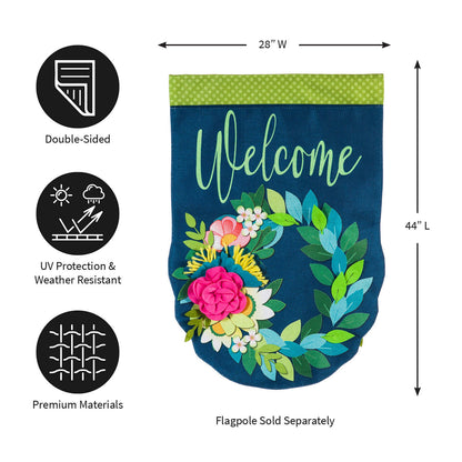 Flower Garden House Burlap Flag - Tampa Home & Garden Store
