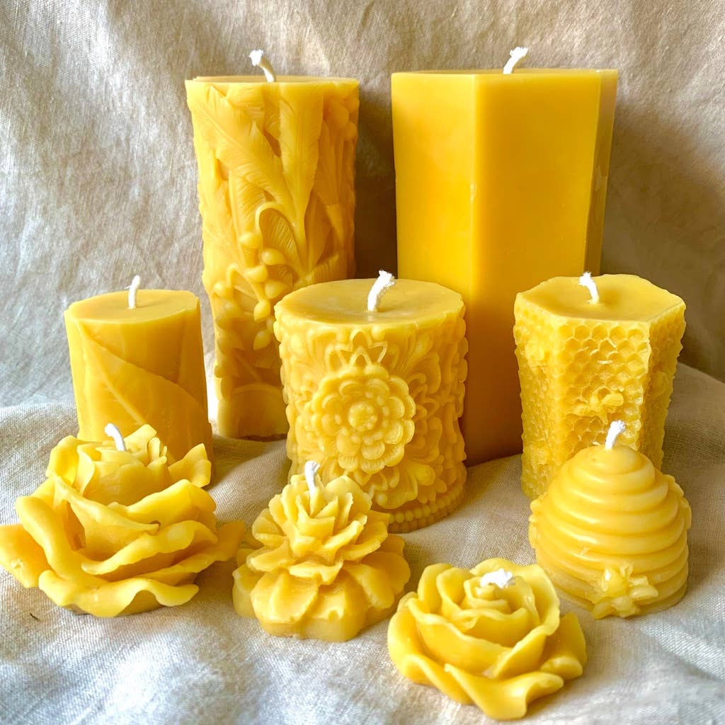 Flower Mandala, 100% Beeswax Candle, Pillar - Tampa Home & Garden Store