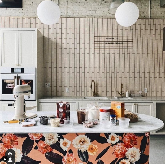 Flower Party Wallpaper, coral - Tampa Home & Garden Store