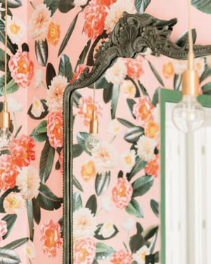 Flower Party Wallpaper, pink - Tampa Home & Garden Store