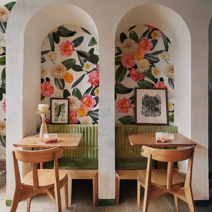 Flower Party Wallpaper, white - Tampa Home & Garden Store