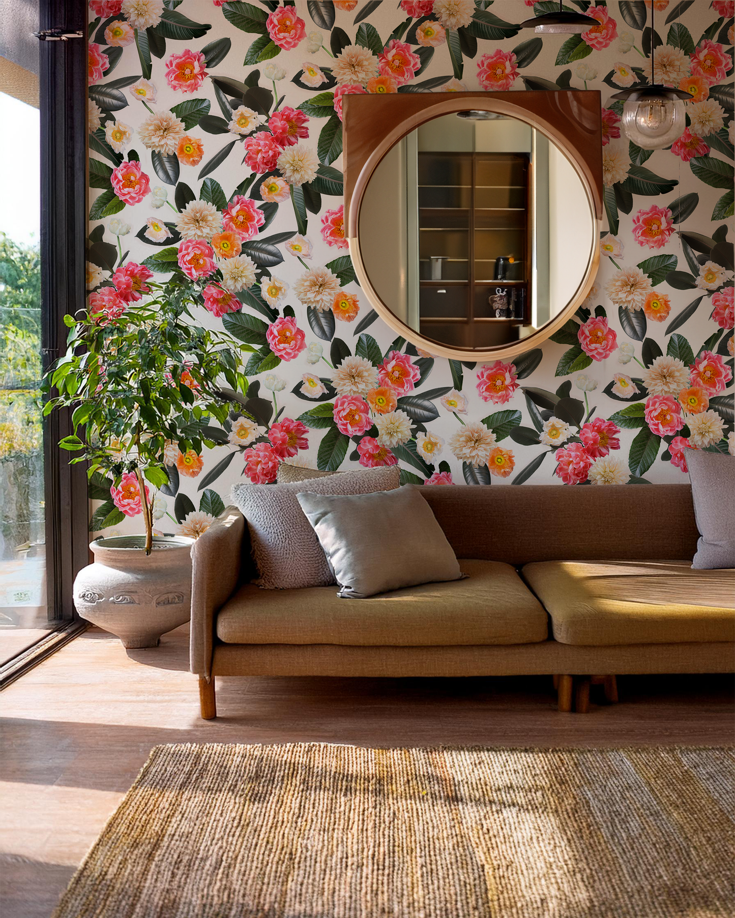 Flower Party Wallpaper, white - Tampa Home & Garden Store