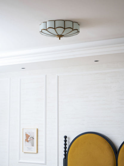 Ceiling light Moktan Sabai flower-shaped frosted glass with brass frame for ambient glow on Tampa Home & Garden Store