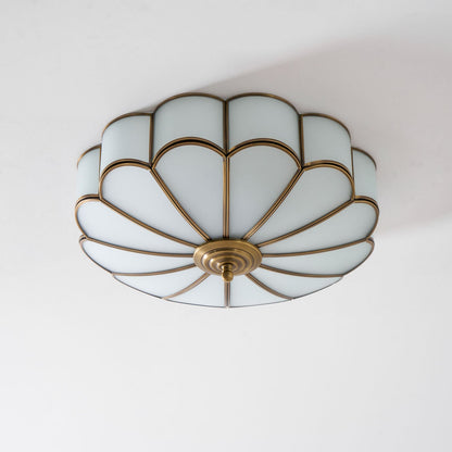 Flower shape frosted glass ceiling light with brass frame by Moktan Sabai on Tampa Home & Garden Store