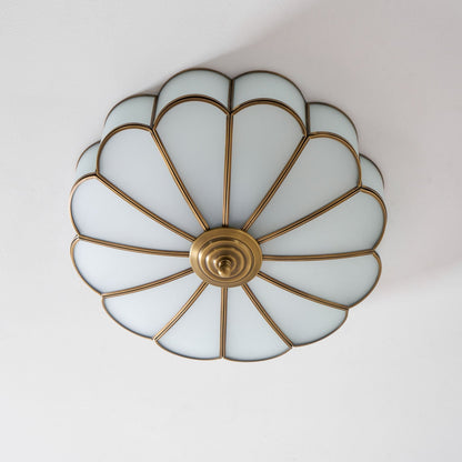 Flower shape frosted glass ceiling light with brass frame by Moktan Sabai on Tampa Home & Garden Store