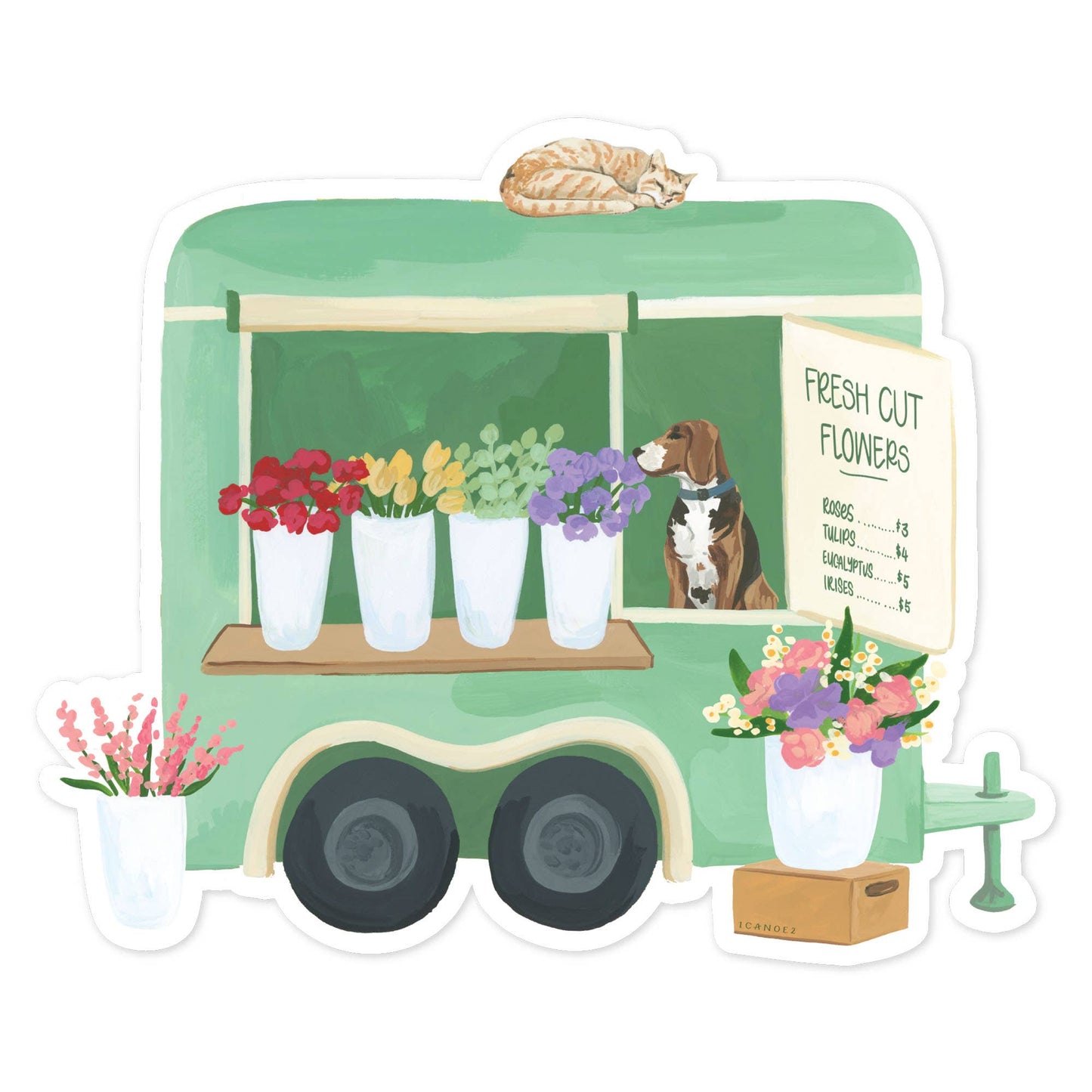 Flower Truck Decal Sticker - Tampa Home & Garden Store