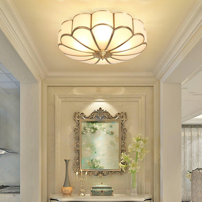 Flower Shape Frosted Glass Ceiling Light with Brass Frame for Soft Ambient Glow on Tampa Home & Garden Store