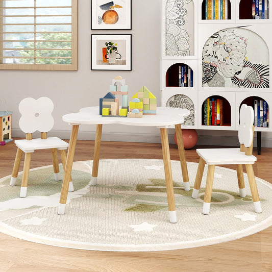 Flower-shaped Kids Table Set with Solid Pine Wood Legs - Tampa Home & Garden Store