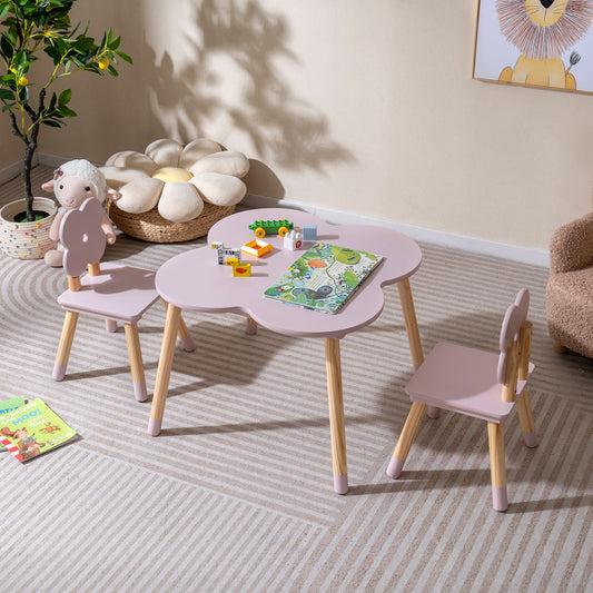 Flower-shaped Kids Table Set with Solid Pine Wood Legs - Tampa Home & Garden Store