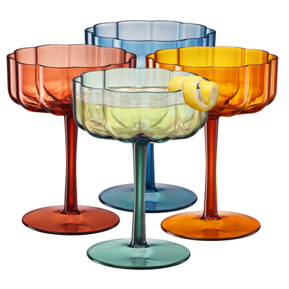 Eze Acrylic Champagne Coupe Glassware Set of 4