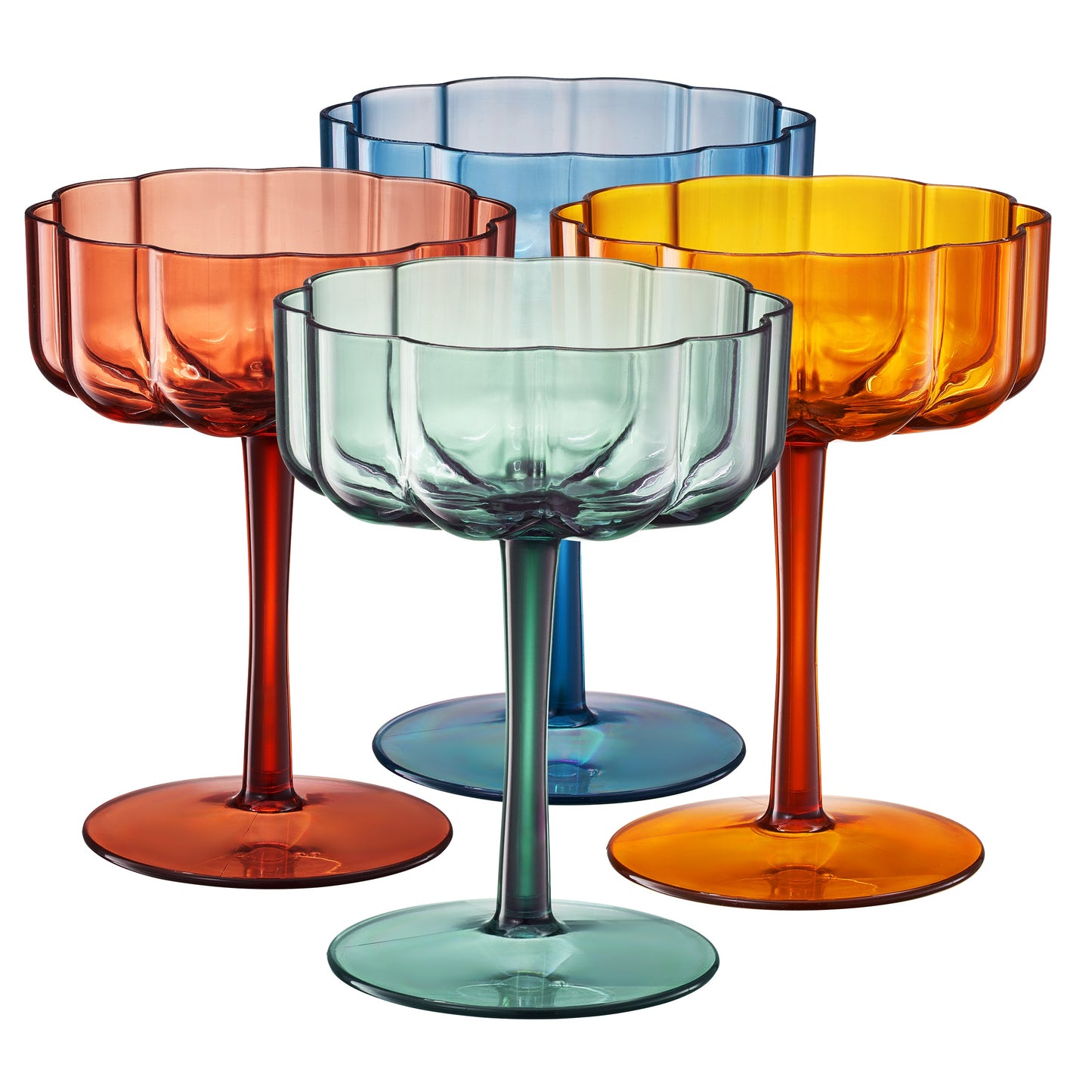 Eze Acrylic Champagne Coupe Glassware Set of 4