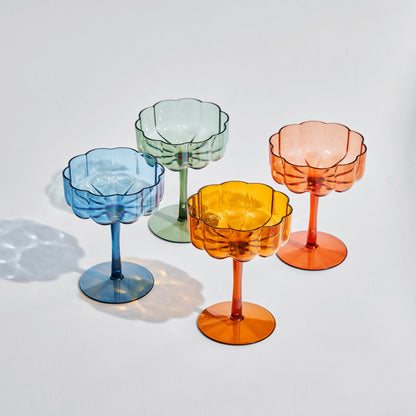 Eze Acrylic Champagne Coupe Glassware Set of 4