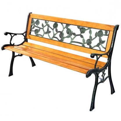 Flowers Outdoor Patio Park Cast Iron Garden Porch Chair Bench - Tampa Home & Garden Store