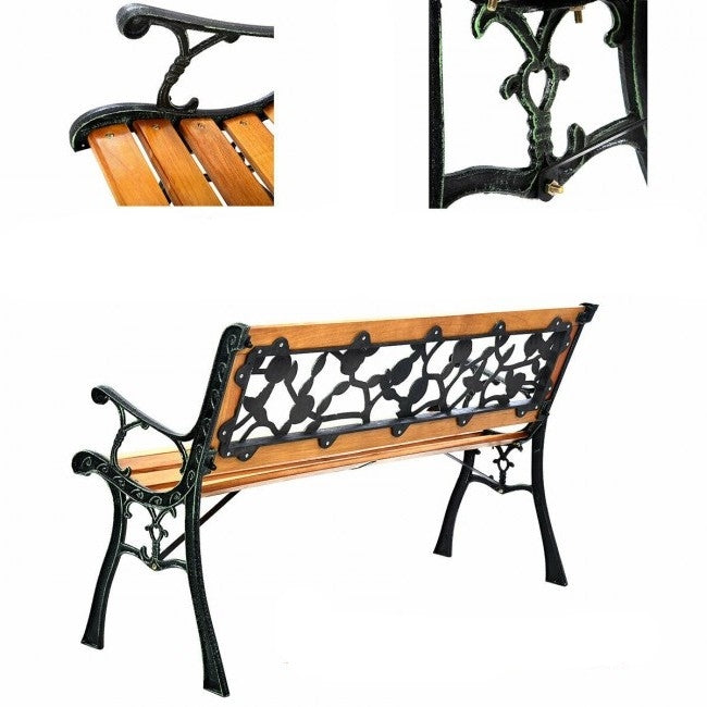Flowers Outdoor Patio Park Cast Iron Garden Porch Chair Bench - Tampa Home & Garden Store