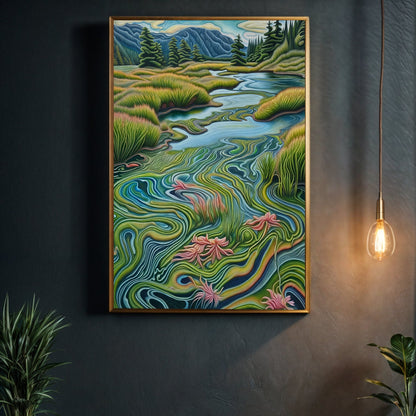 Canvas Print Flowing Serenity by Tailored Canvases, vibrant landscape on wood frame on Tampa Home & Garden Store