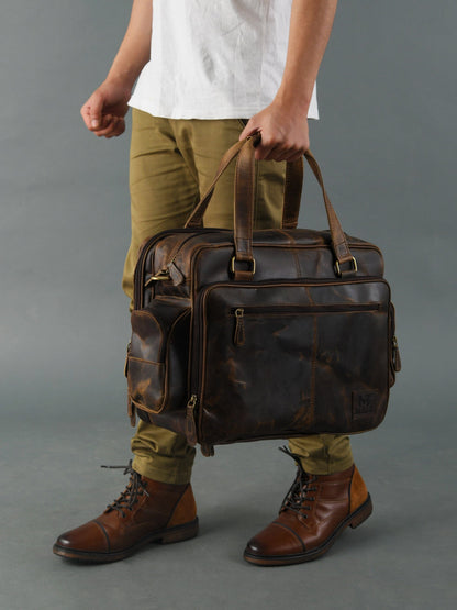 Floyd Handmade Buffalo Leather Office Briefcase - Tampa Home & Garden Store