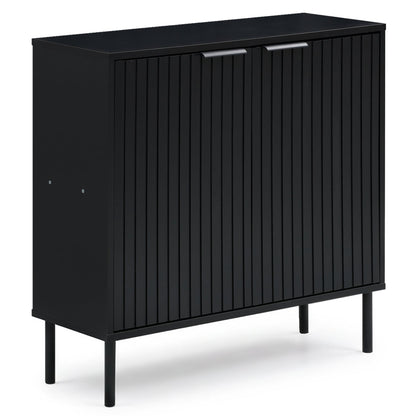 Fluted buffet cabinet DirectDeals in black with 2-door storage and metal handles on Tampa Home & Garden Store