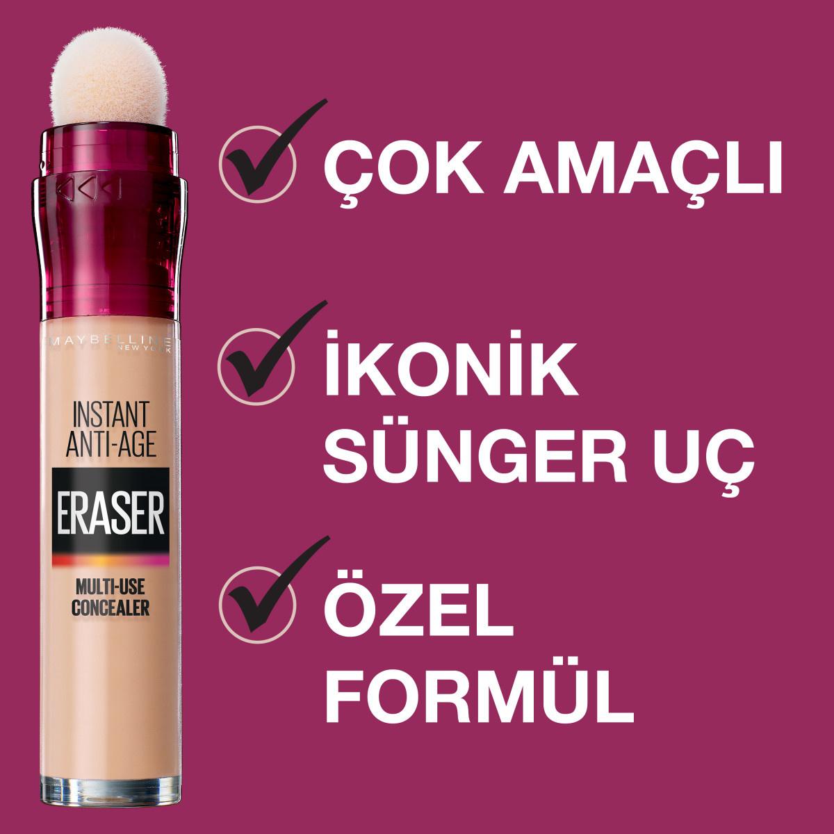 Maybelline Instant Anti-Age Eraser Concealer bottle with sponge applicator, beige liquid on Tampa Home & Garden Store