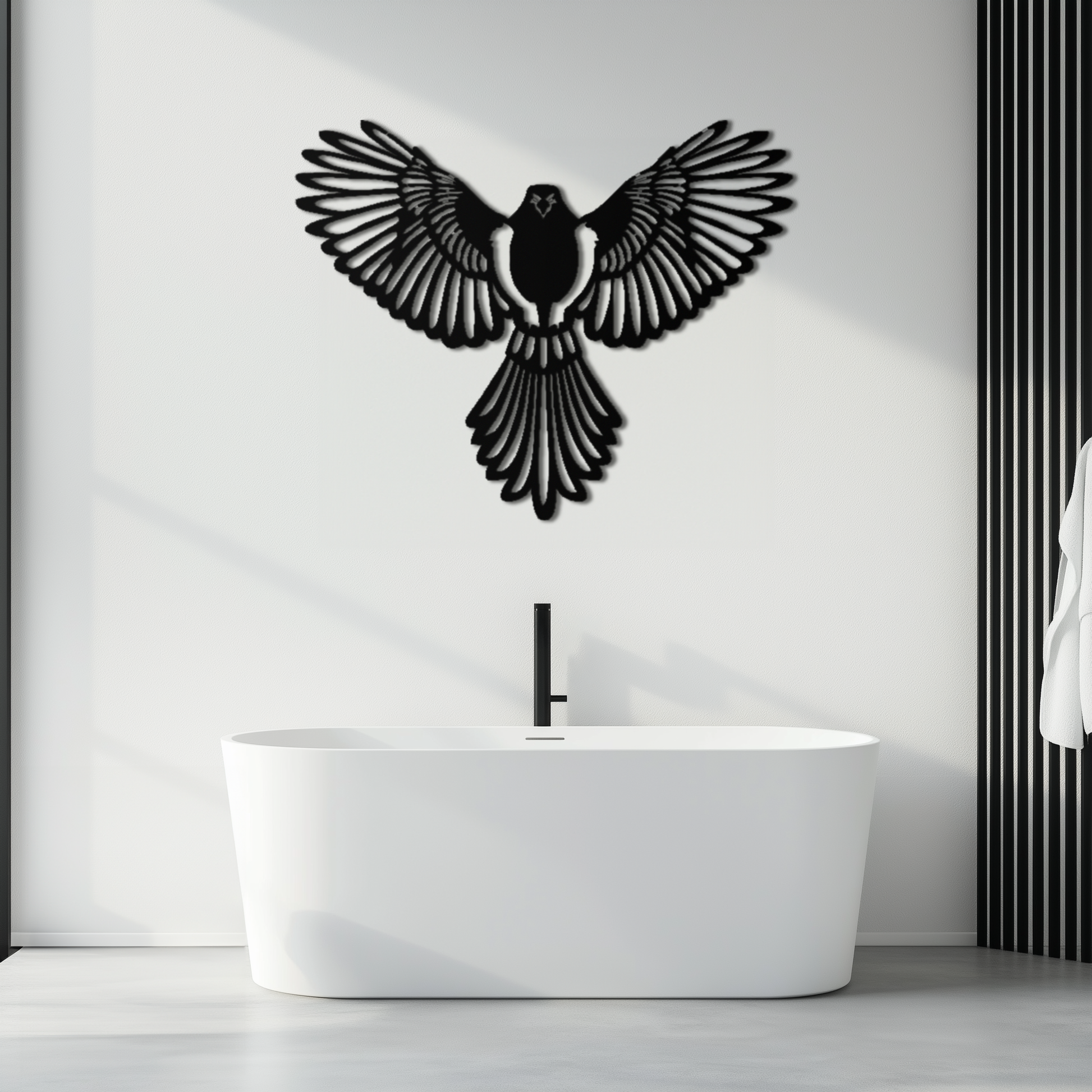 Flying Bird Metal Wall Art – Modern Minimalist Bird Silhouette Wall Decor - KAF104 - Tampa Home & Garden Store