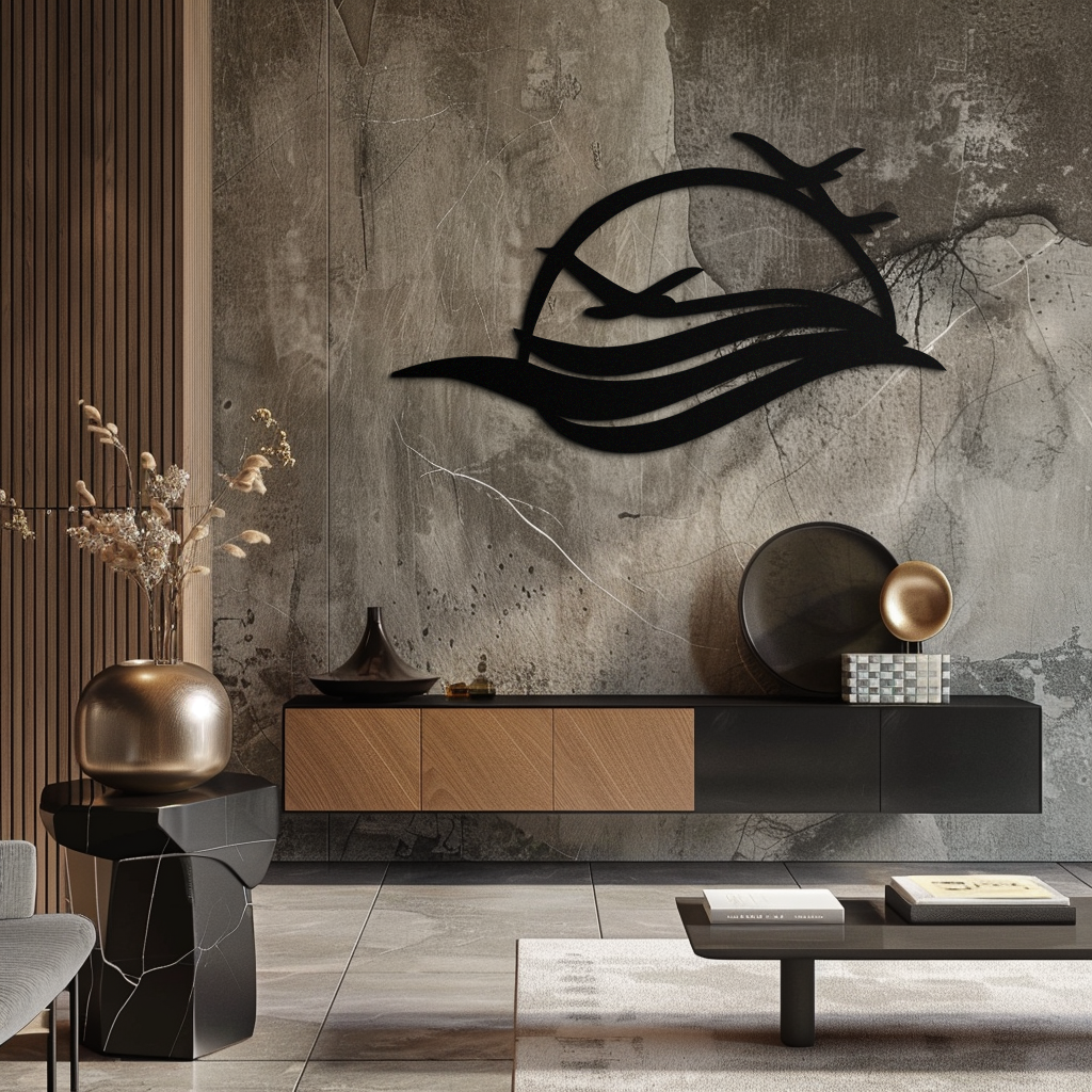 Flying Birds Over Sunset Metal Wall Art – Modern Nature-Inspired Silhouette Decor - KAF644 - Tampa Home & Garden Store