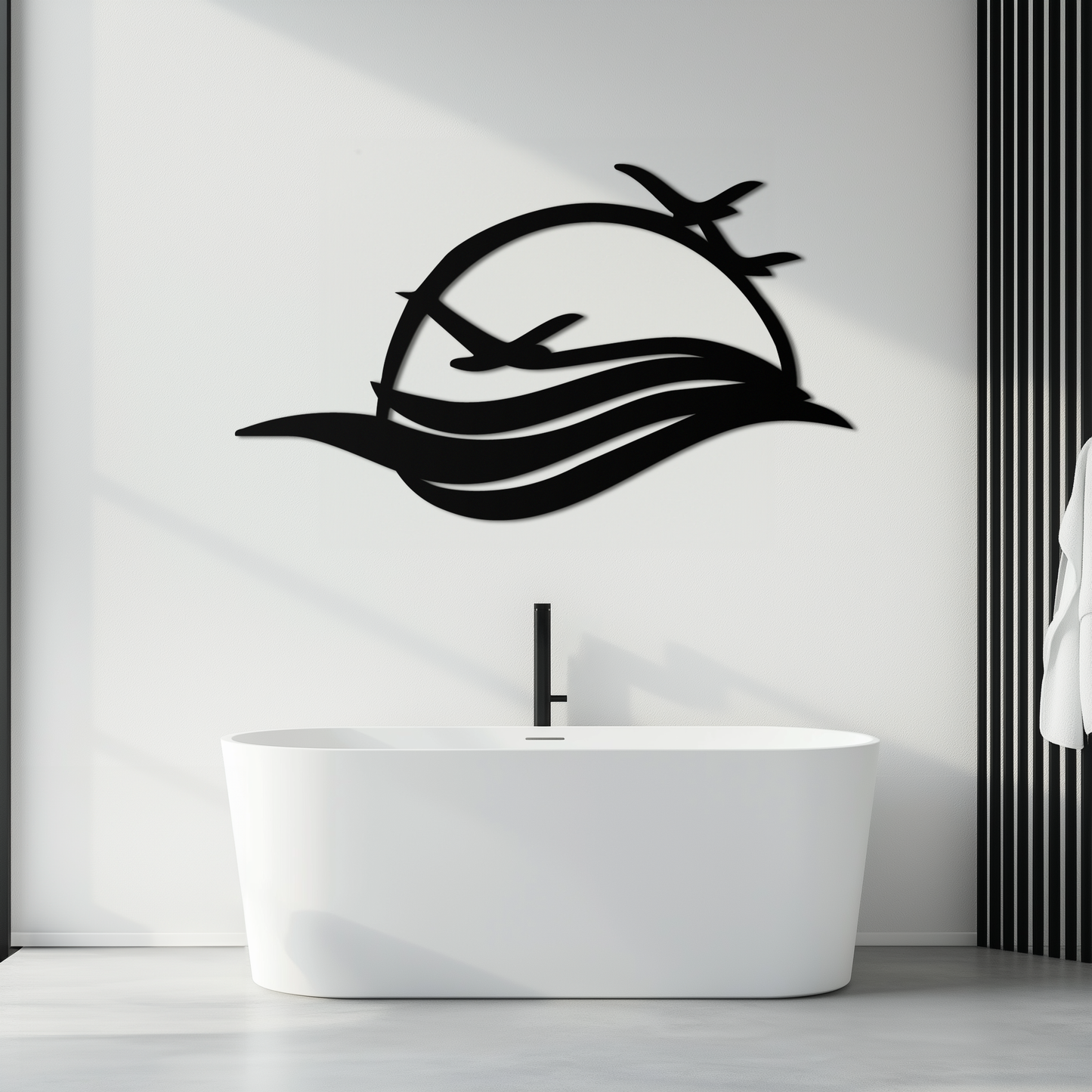 Flying Birds Over Sunset Metal Wall Art – Modern Nature-Inspired Silhouette Decor - KAF644 - Tampa Home & Garden Store