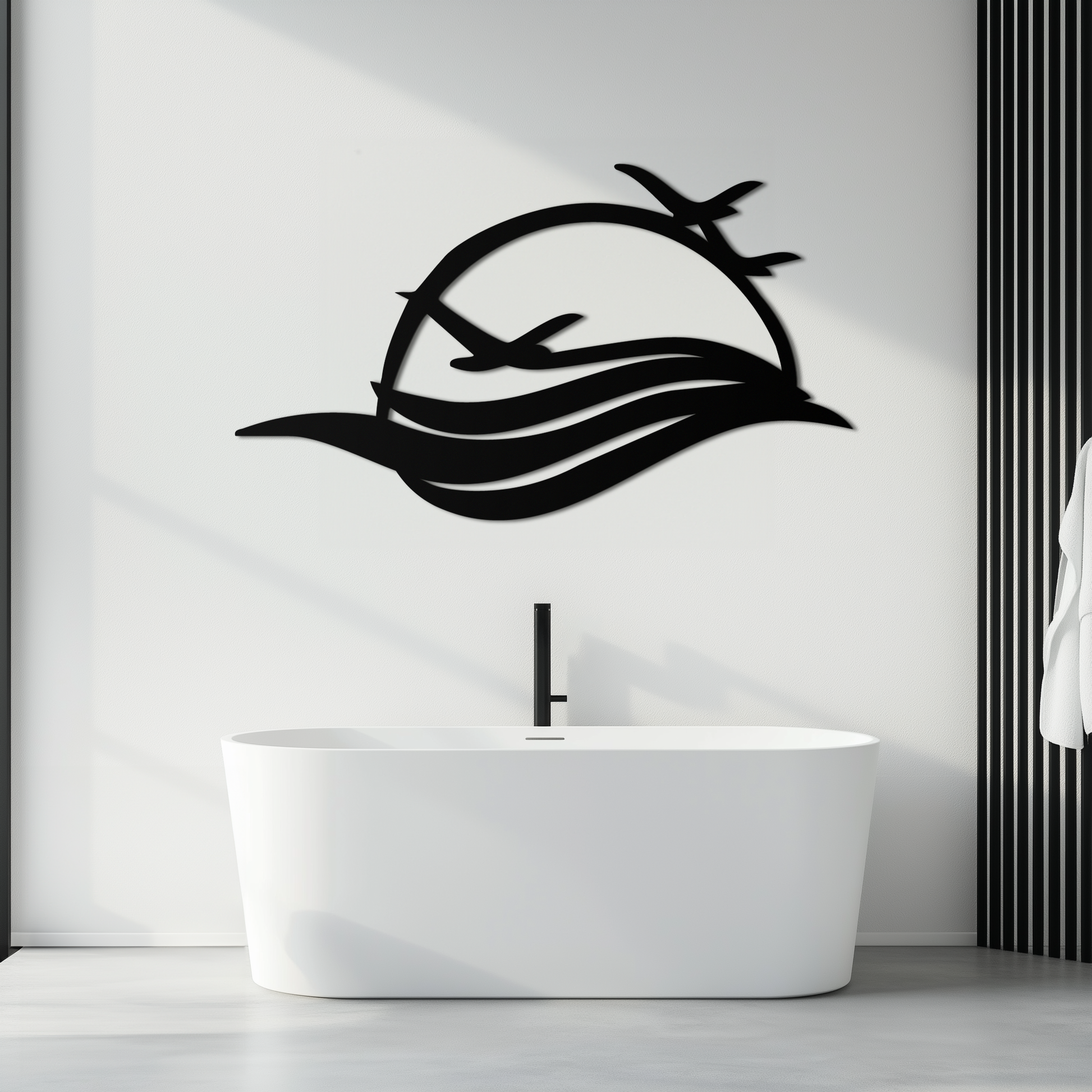 Flying Birds Over Sunset Metal Wall Art – Modern Nature-Inspired Silhouette Decor - KAF644 - Tampa Home & Garden Store