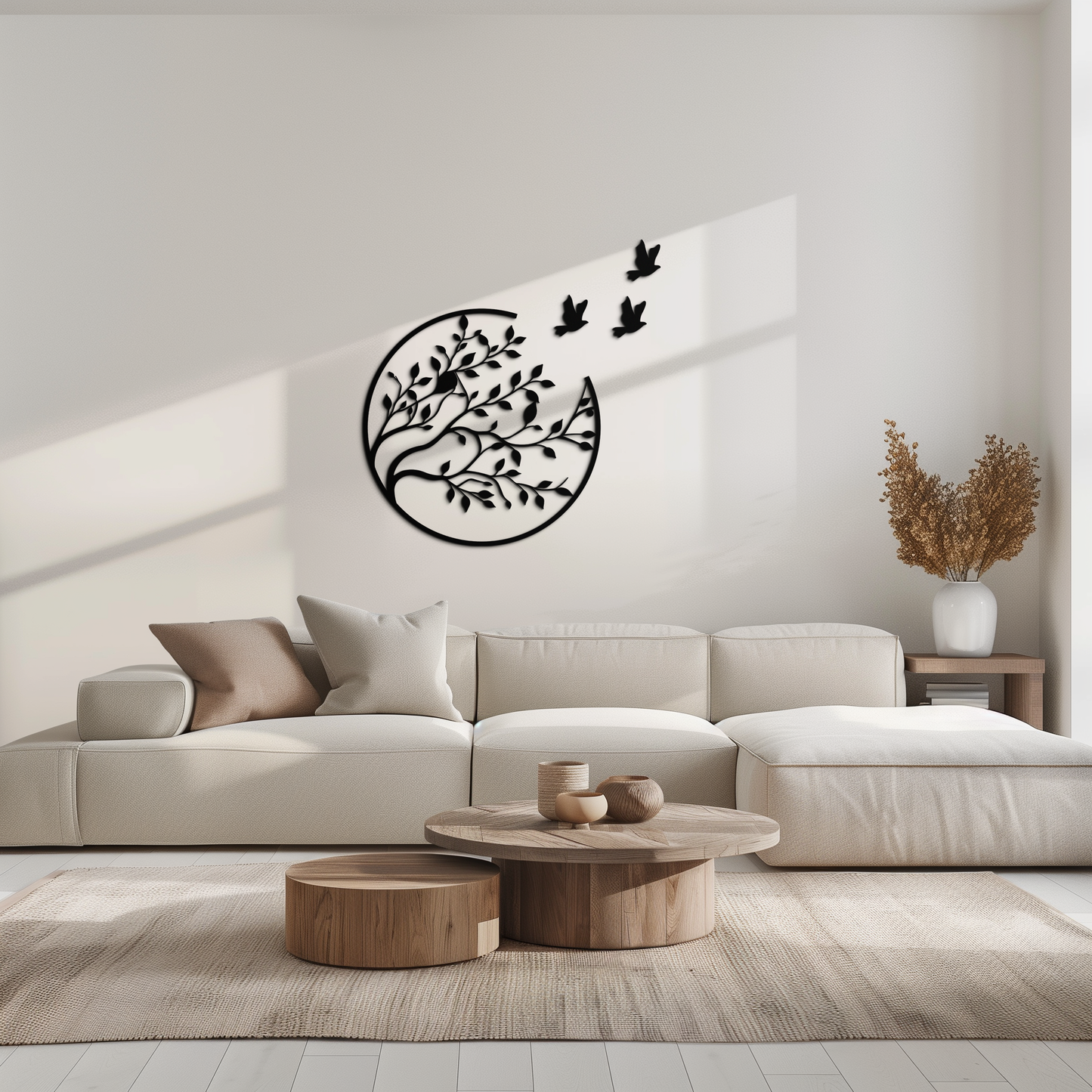 Flying Birds from Branch Metal Wall Art – Nature-Inspired Silhouette Steel Decor for Elegant Interiors- KAF343 - Tampa Home & Garden Store