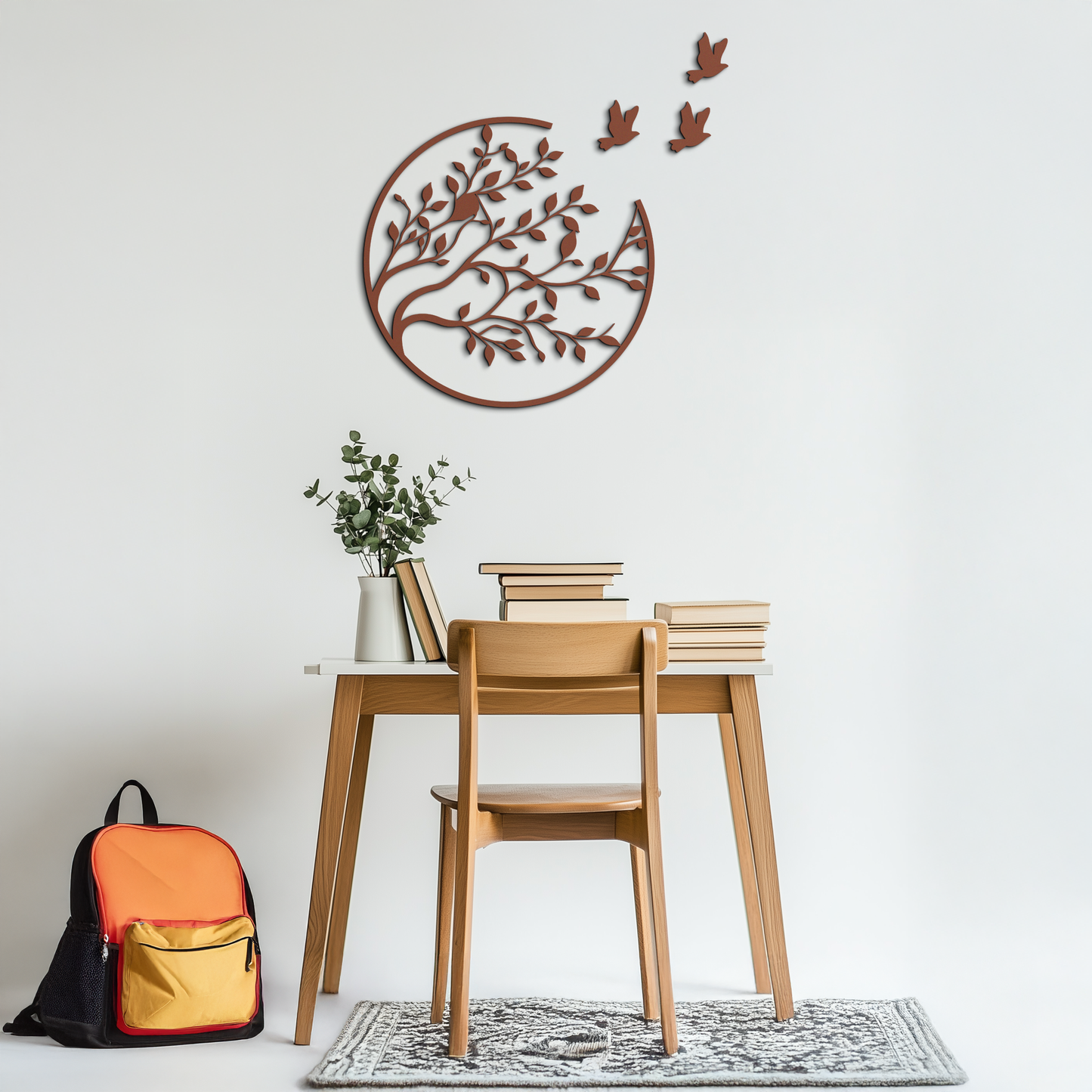 Flying Birds from Branch Metal Wall Art – Nature-Inspired Silhouette Steel Decor for Elegant Interiors- KAF343 - Tampa Home & Garden Store