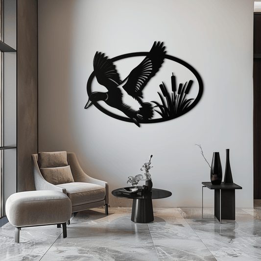 Flying Duck Metal Wall Art - Steel Wall Decor for Home and Cabin - KAF007 - Tampa Home & Garden Store