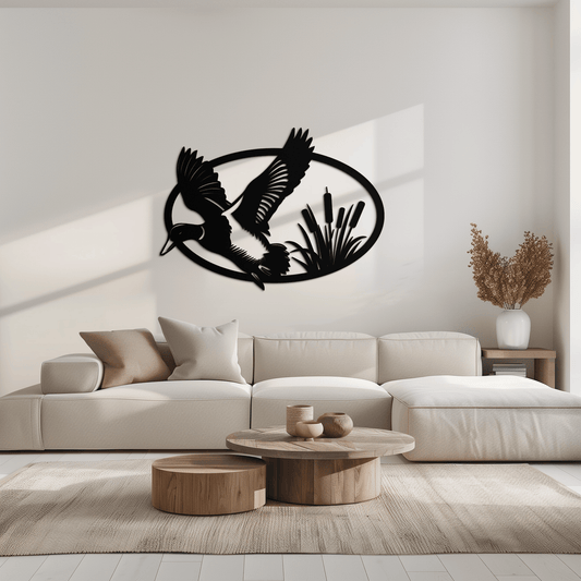 Flying Duck Metal Wall Art - Steel Wall Decor for Home and Cabin - KAF007 - Tampa Home & Garden Store
