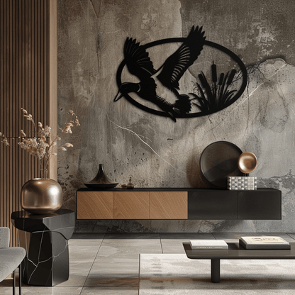Flying Duck Metal Wall Art - Steel Wall Decor for Home and Cabin - KAF007 - Tampa Home & Garden Store