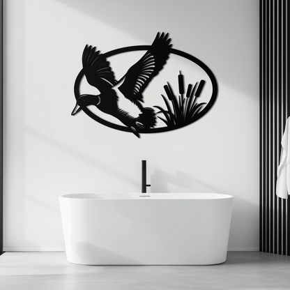 Flying Duck Metal Wall Art - Steel Wall Decor for Home and Cabin - KAF007 - Tampa Home & Garden Store