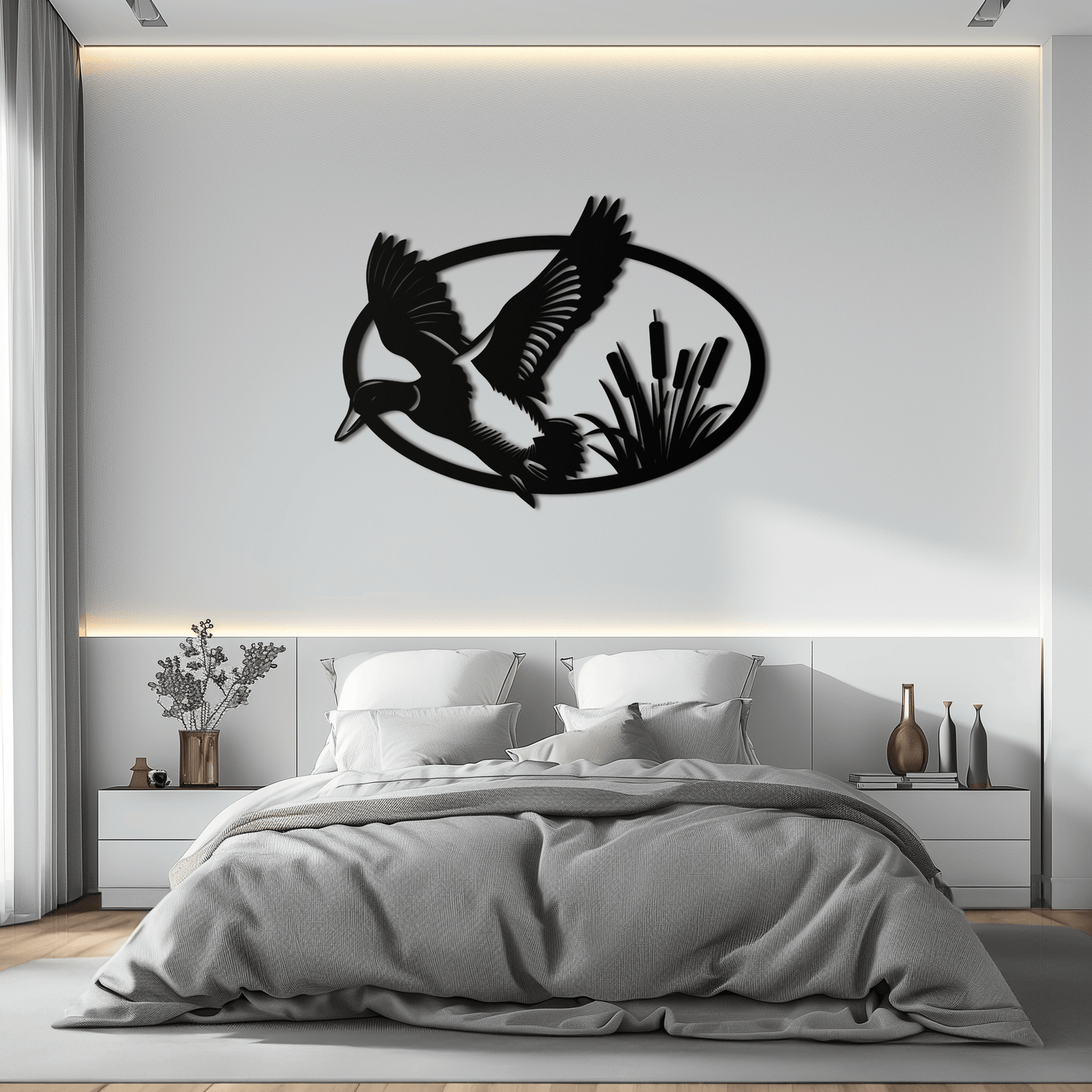 Flying Duck Metal Wall Art - Steel Wall Decor for Home and Cabin - KAF007 - Tampa Home & Garden Store