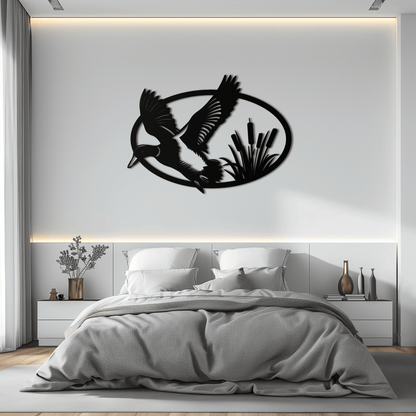 Flying Duck Metal Wall Art - Steel Wall Decor for Home and Cabin - KAF007 - Tampa Home & Garden Store