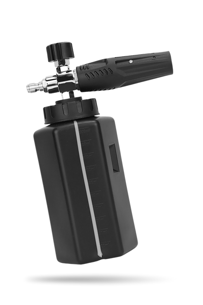 BLACKLINE Foam Cannon Pro spray gun attached to a black car wash bottle for foam solution on Tampa Home & Garden Store