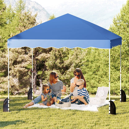 Foldable 10 X 10 Feet Pop up Canopy Tent with Wheeled Bag-Blue - Tampa Home & Garden Store