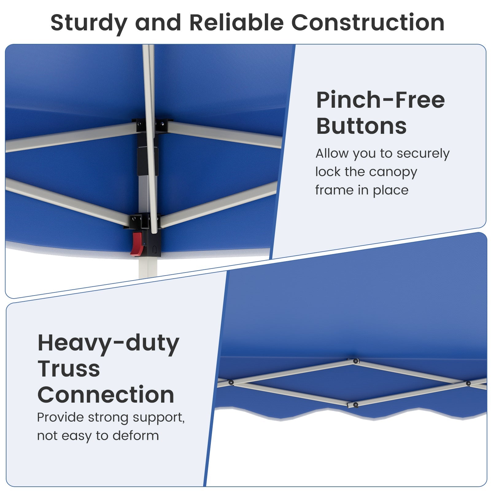 Foldable 10 X 10 Feet Pop up Canopy Tent with Wheeled Bag-Blue - Tampa Home & Garden Store
