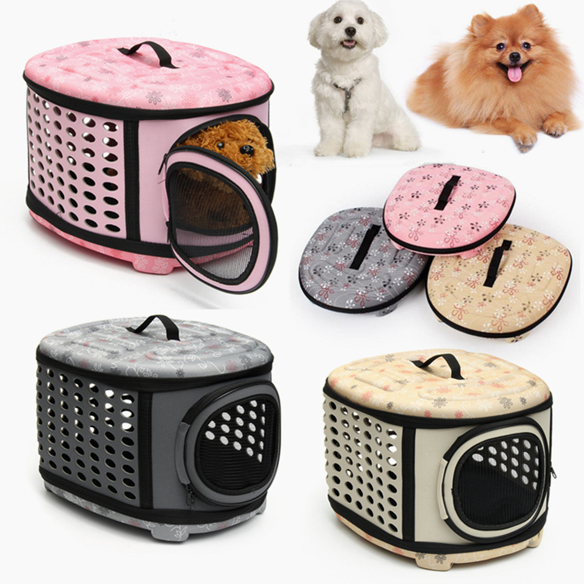 Foldable Pet Dog Cat Puppy Handbag Carrier Cage - Tampa Home & Garden Store