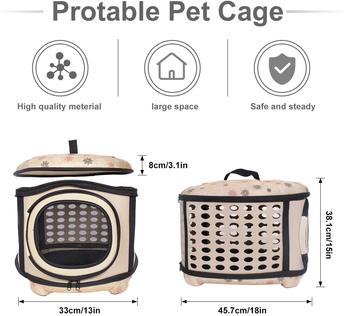 Foldable Pet Dog Cat Puppy Handbag Carrier Cage - Tampa Home & Garden Store