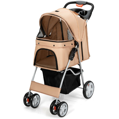 Foldable Pet Stroller 4-Wheel Travel Carrier - Tampa Home & Garden Store