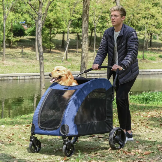 Foldable Pet Stroller with Storage Pocket - Tampa Home & Garden Store