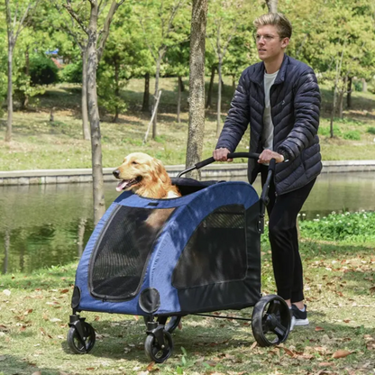 Foldable Pet Stroller with Storage Pocket - Tampa Home & Garden Store