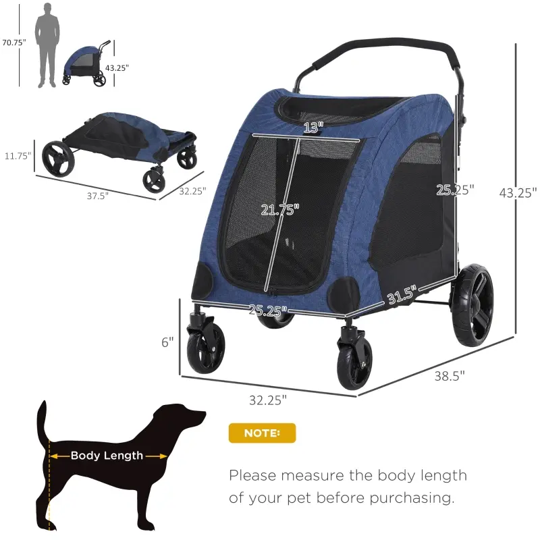 Foldable Pet Stroller with Storage Pocket - Tampa Home & Garden Store
