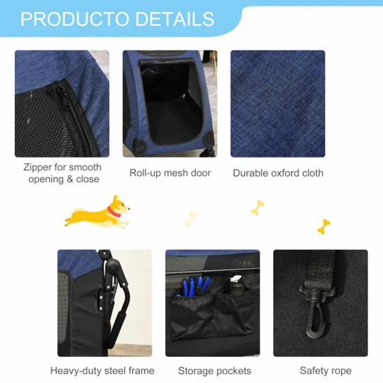 Foldable Pet Stroller with Storage Pocket - Tampa Home & Garden Store