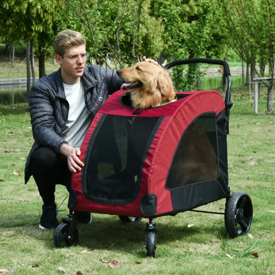 Foldable Pet Stroller with Storage Pocket - Tampa Home & Garden Store