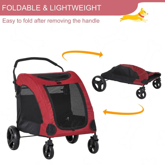Foldable Pet Stroller with Storage Pocket - Tampa Home & Garden Store