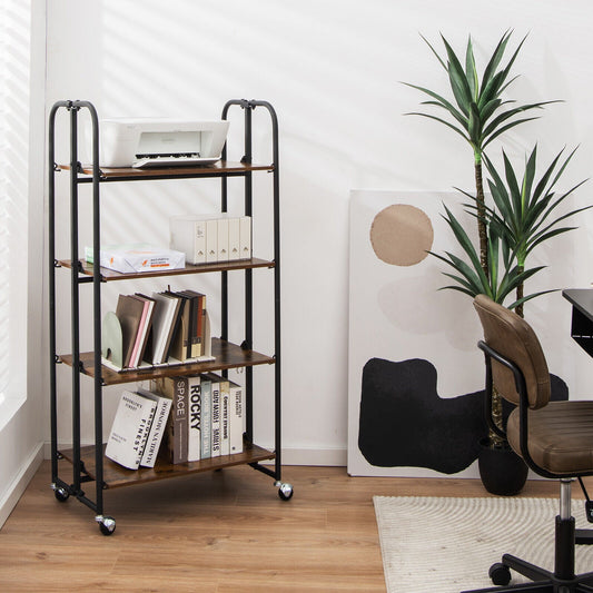Foldable Rolling Cart with Storage Shelves for Kitchen-4-Tier - Tampa Home & Garden Store